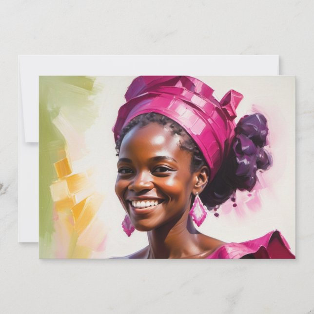 Grußkarte Afrikanische Frau Geburtstag Danke Feiertagskarte (Vorderseite)