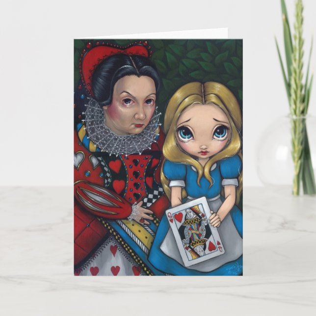 Grußkarte "Alice and the Queen of Hearts" Karte (Vorderseite)