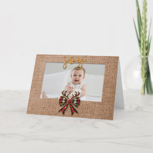 Grußkarte aus geflochtenem Foto in Burlap-Optik Dankeskarte