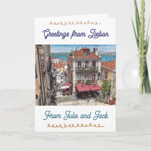 Grußkarte aus Lissabon, Alfama, Portugal Karte (Vorderseite)