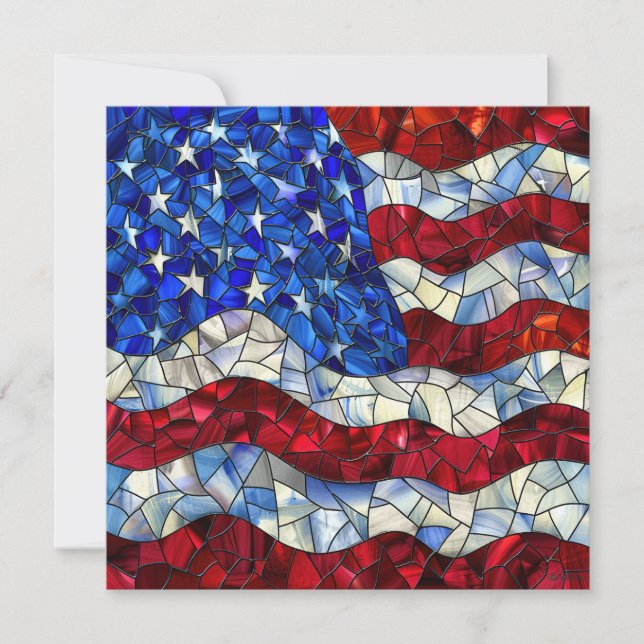 Grußkarte aus verkleidetem Glas mit amerikanischer (Vorderseite)