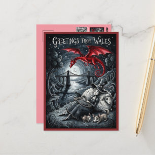 Grußkarte aus Wales im Gothic-Stil Postkarte