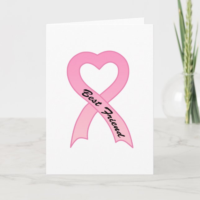 Grußkarte Bester Freund Rosa Band Karte (Vorderseite)