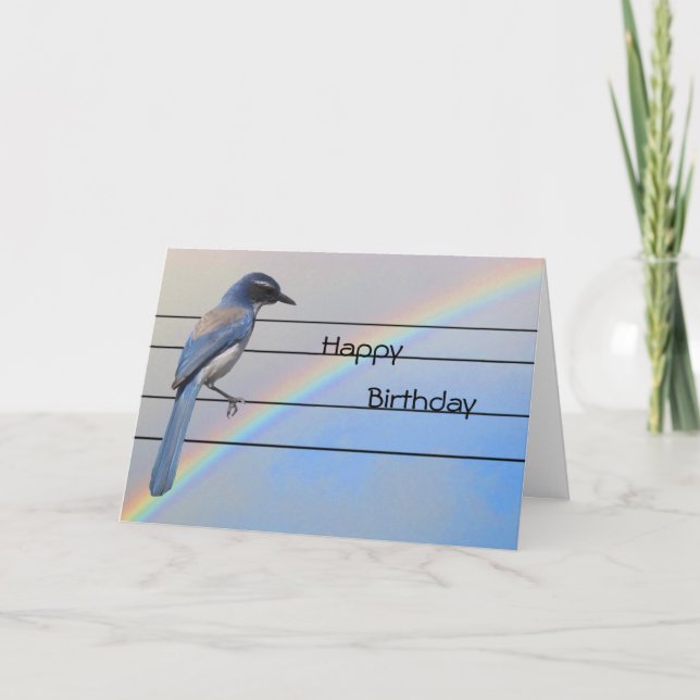 Grußkarte - Birthday Blue Bird Karte (Vorderseite)