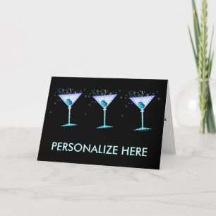 Grußkarte - BLAUE MARTINI Karte
