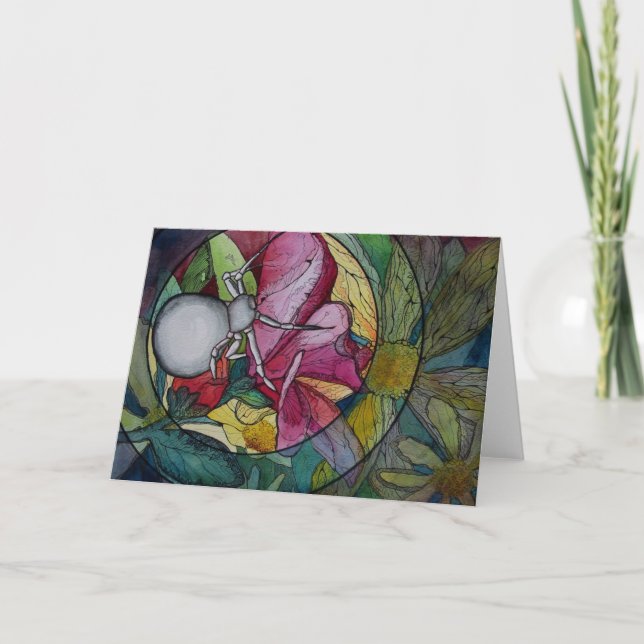 Grußkarte: "Blume Spider" Karte (Vorderseite)