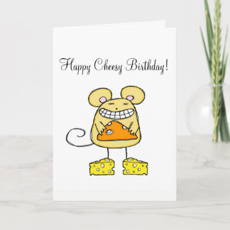 Grußkarte Cheesy Happy Birthday Mouse Karte