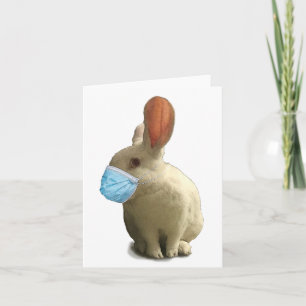 Grußkarte COVID Maske Rabbit Karte