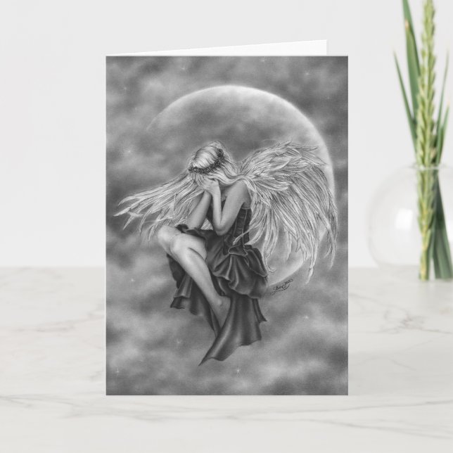 Grußkarte Cry Moon Angel Karte (Vorderseite)