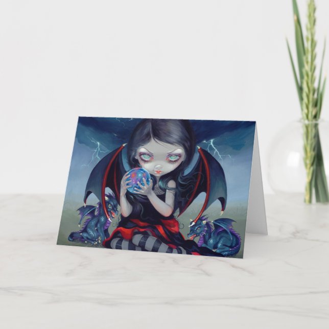 Grußkarte "Dark Dragonling" Karte (Vorderseite)