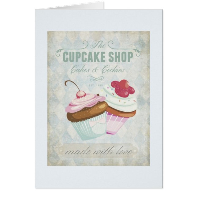 Grußkarte - Der Cupcake Shop (Vorne)