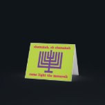 Grußkarte der Familie Chanukah Feiertagskarte<br><div class="desc">Eine lustige und skurrile Grußkarte für Chanukah mit einer hellen Farbpalette mit einer Menorah und einem personalisierbaren Gruß innen. Sehen Sie nicht die Farben oder Phrasen,  die Sie gewollt haben? Ich bin froh,  ein Design mit Ihrer Wahl von Farben und Schriftart zu machen! Kontaktieren Sie mich für weitere Informationen.</div>