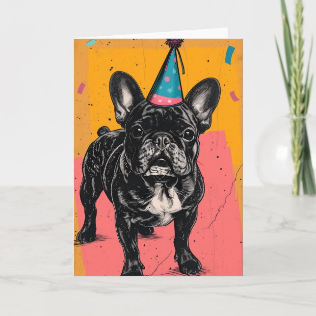 Grußkarte der französischen Bulldog-Geburtstagspar Dankeskarte (Vorderseite)