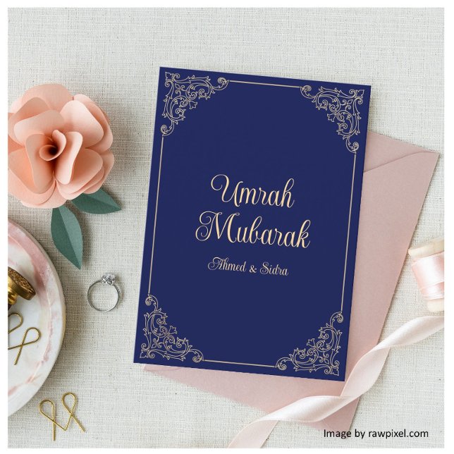 Grußkarte der Islamischen Marine Umrah Mubarak Karte (Von Creator hochgeladen)