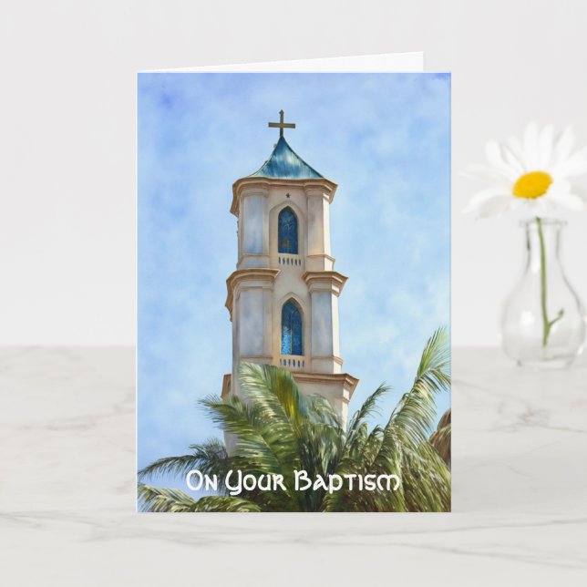 Grußkarte der Kirche über Taufen Karte (Kleine Pflanze)