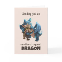 Grußkarte des Drachen für emotionale Unterstützung
