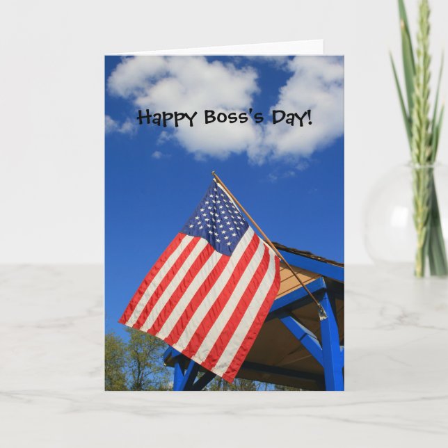Grußkarte des Happy Boss's Day American Flag Karte (Vorderseite)