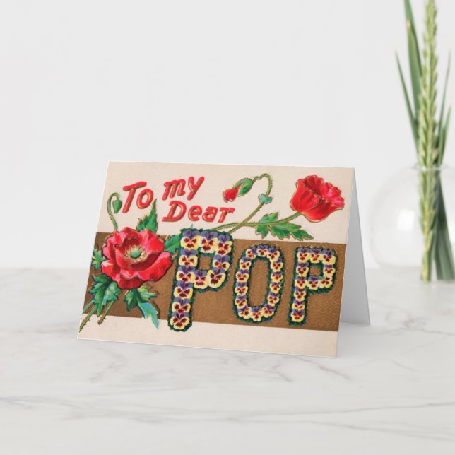 Grußkarte des Vintagen Pops Vatertag Karte (Vorderseite)