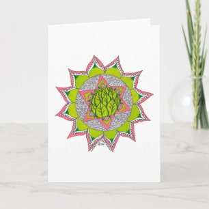 Grußkarte, die das Herz chakra kennzeichnet Karte