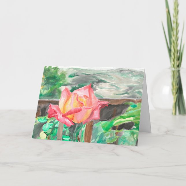Grußkarte "Double Delight Rose" Amber Larsen Karte (Vorderseite)