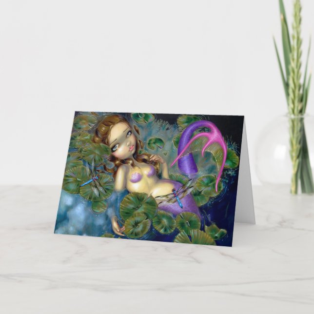 Grußkarte "Dragonfly Mermaid" Karte (Vorderseite)