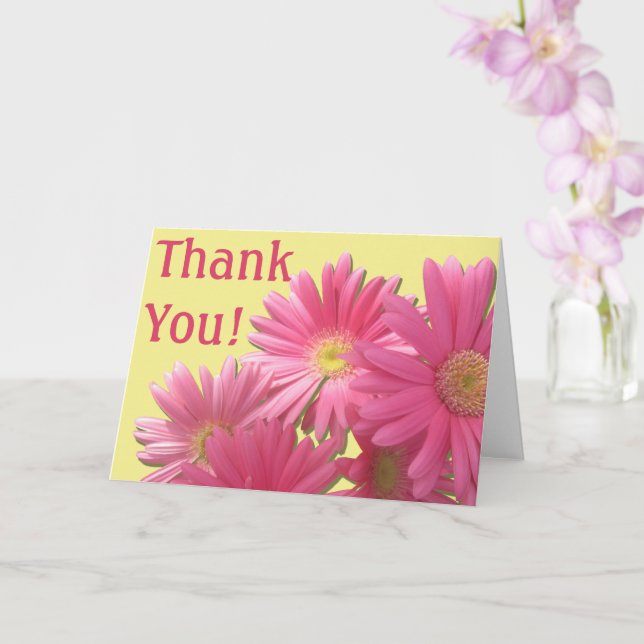 Grußkarte - Dunkelrosa Gerbera Daisies Karte (Orchidee)