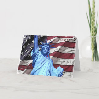Grußkarte/Einladungsflagge & Freiheitsstatue Karte