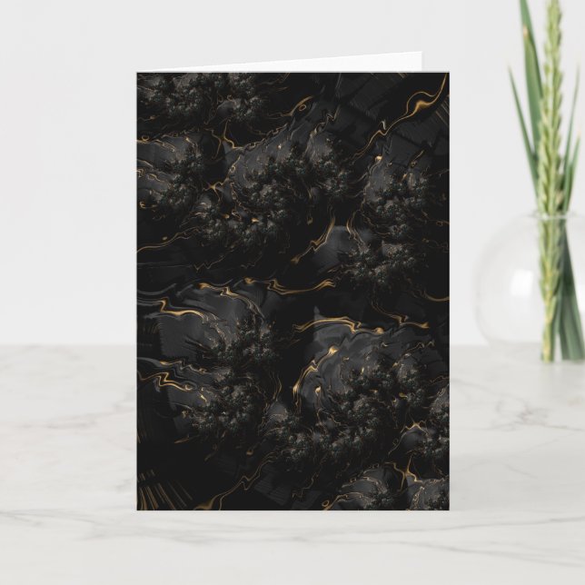 Grußkarte - F1671 "Golden Lava" Karte (Vorderseite)