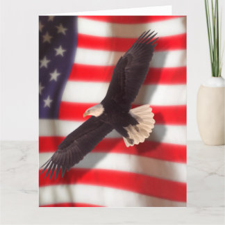 Grußkarte für Adler und die amerikanische Flagge Karte