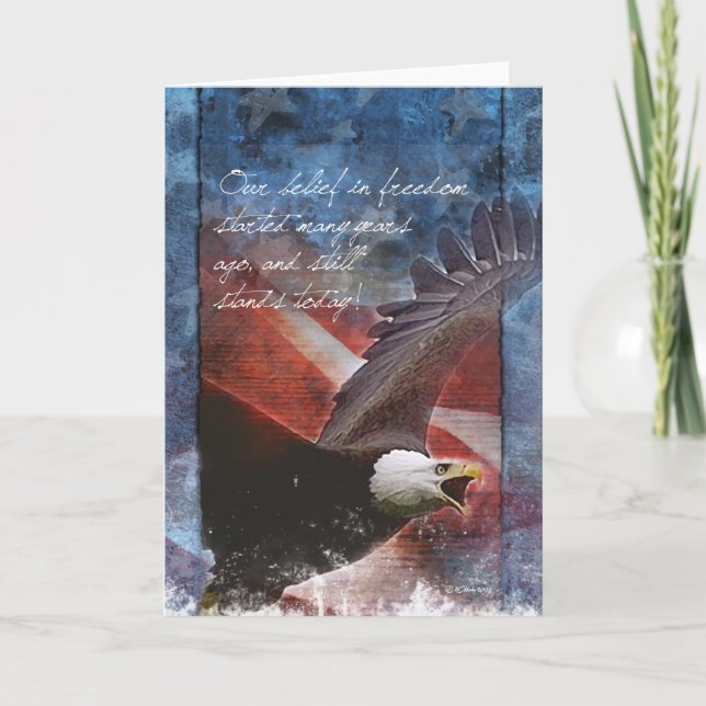Grußkarte für Adler und Flaggen Karte (Vorderseite)