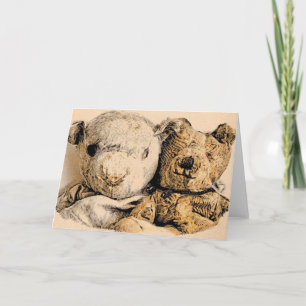 Grußkarte für antike Teddy Bears Karte