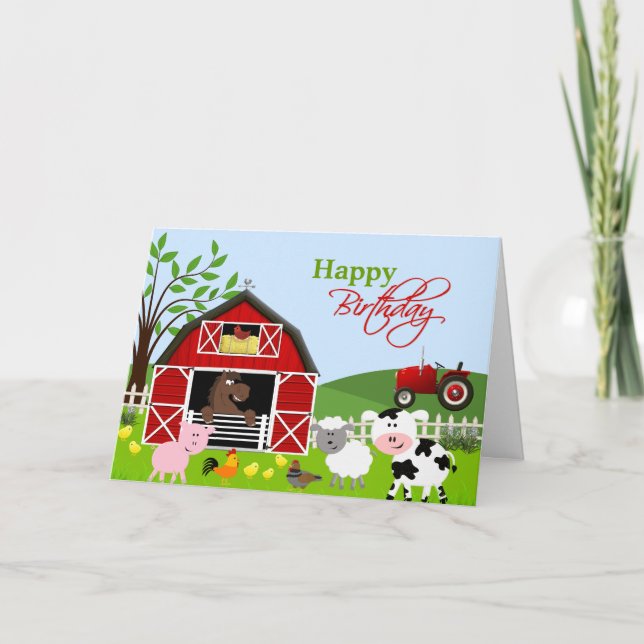 Grußkarte für Barnyard Farm Animals Karte (Vorderseite)