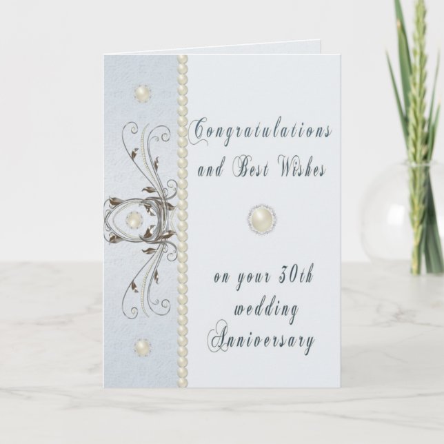 Grußkarte für das 30. Hochzeitstag Karte (Vorderseite)