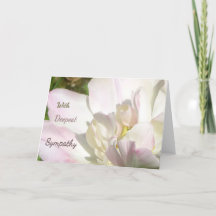 Grußkarte für das Beileid "White Pink Tulip"