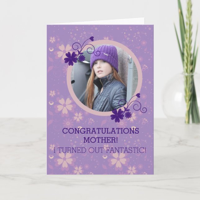 Grußkarte für das Foto der Mutter Karte (Vorderseite)