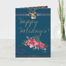 Grußkarte für das Happy Holidays Boho Business-Log