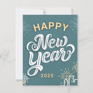 Grußkarte für das neue Jahr 2025 Einladung