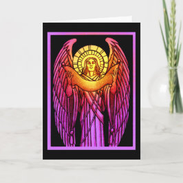 Grußkarte für den Angel aus festgehaltenem Glas Feiertagskarte