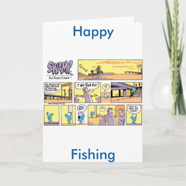 Grußkarte für den Cartoon Fishing Karte (Vorderseite)