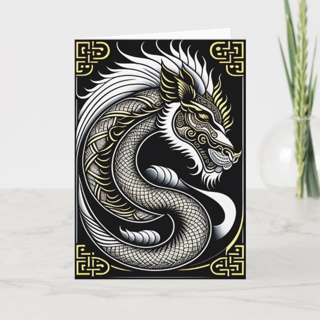 Grußkarte für den chinesischen Neujahrsdrachen Karte (Vorderseite)
