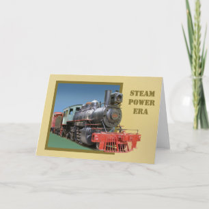 Grußkarte für die 3D-Dampflokomotive Karte