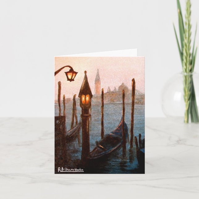 Grußkarte für die Gondeln von Venedig Karte (Vorderseite)