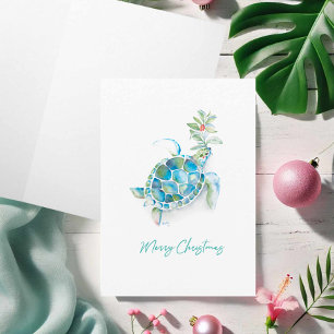 Grußkarte für die Weihnachtswasserschildkröte Karte
