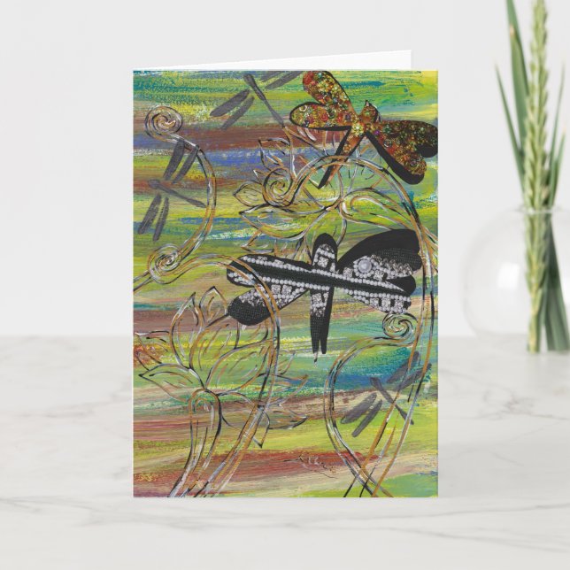 Grußkarte für Dragonfly-Juwelen Karte (Vorderseite)