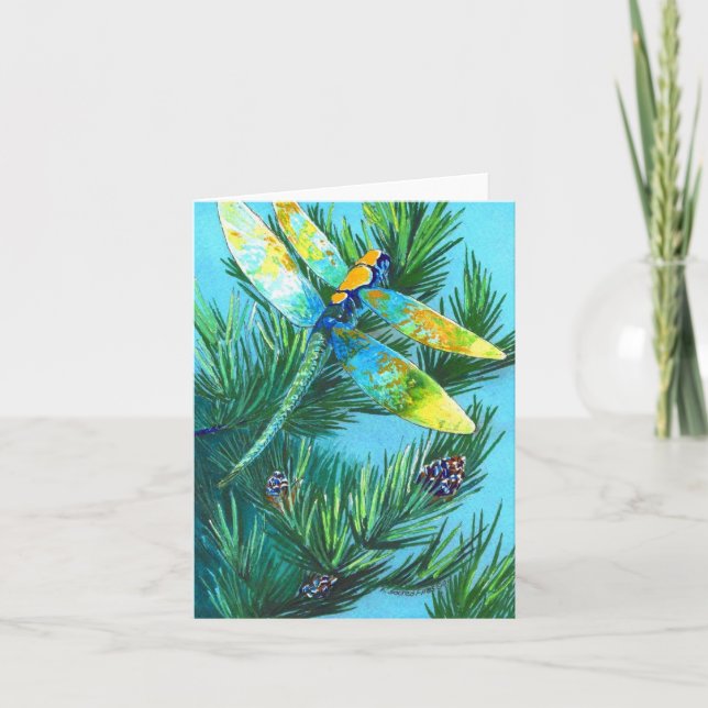 Grußkarte für Dragonfly & Pinetree Karte (Vorderseite)