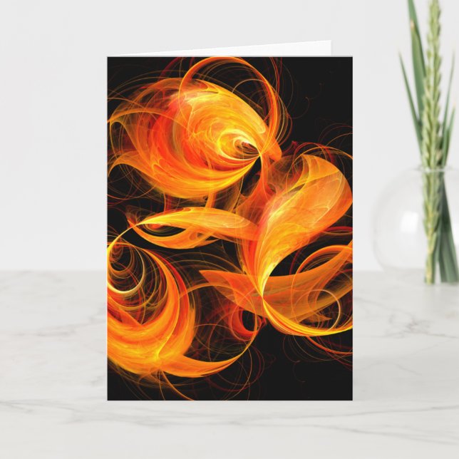 Grußkarte für Fireball Abstrakt Art Karte (Vorderseite)
