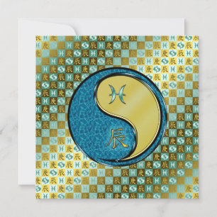 Grußkarte für Fische und Metalldrachen Karte