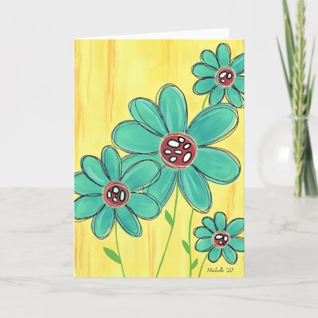 Grußkarte für Gelbe Blume Karte (Vorderseite)