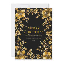 Grußkarte für Gold Weihnachten Blume