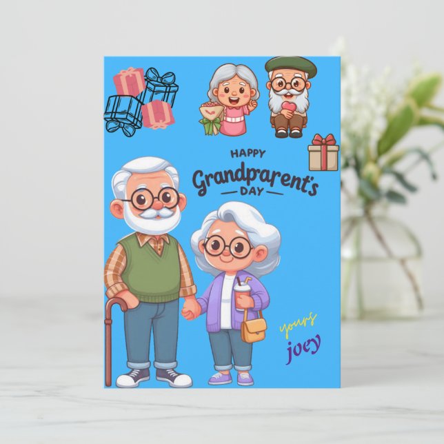 Grußkarte für Großeltern Feiertagskarte (Stehend Vorderseite)